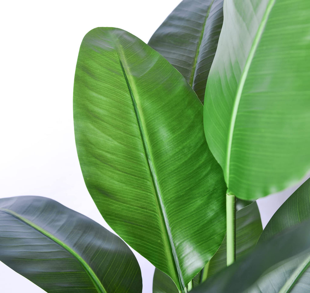 Artificial Bird of Paradise Plant, Faux Palm Tree Potted Plant with Real Touch Leaves, Fake Trees Living Room Office