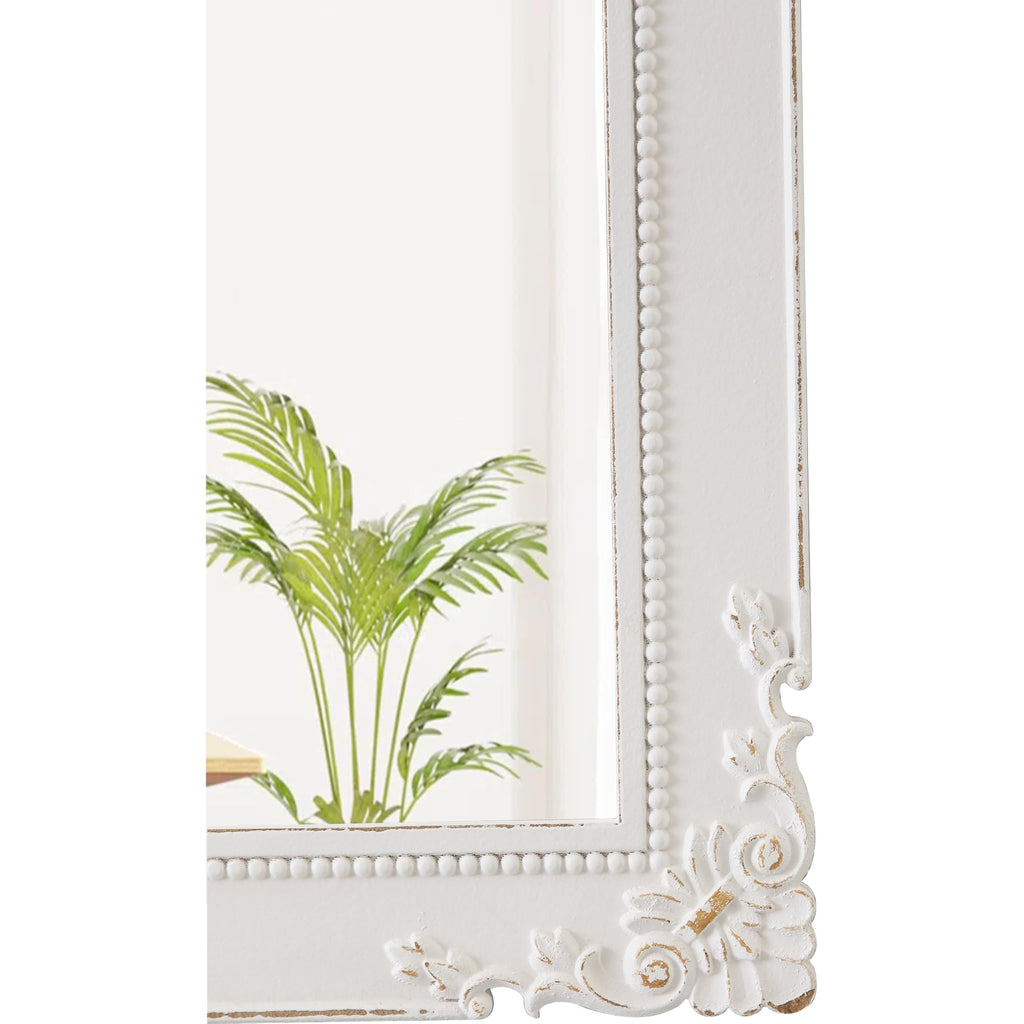 Antique White Bathroom Mirror 24 x 36 Inch, Distressed Gold