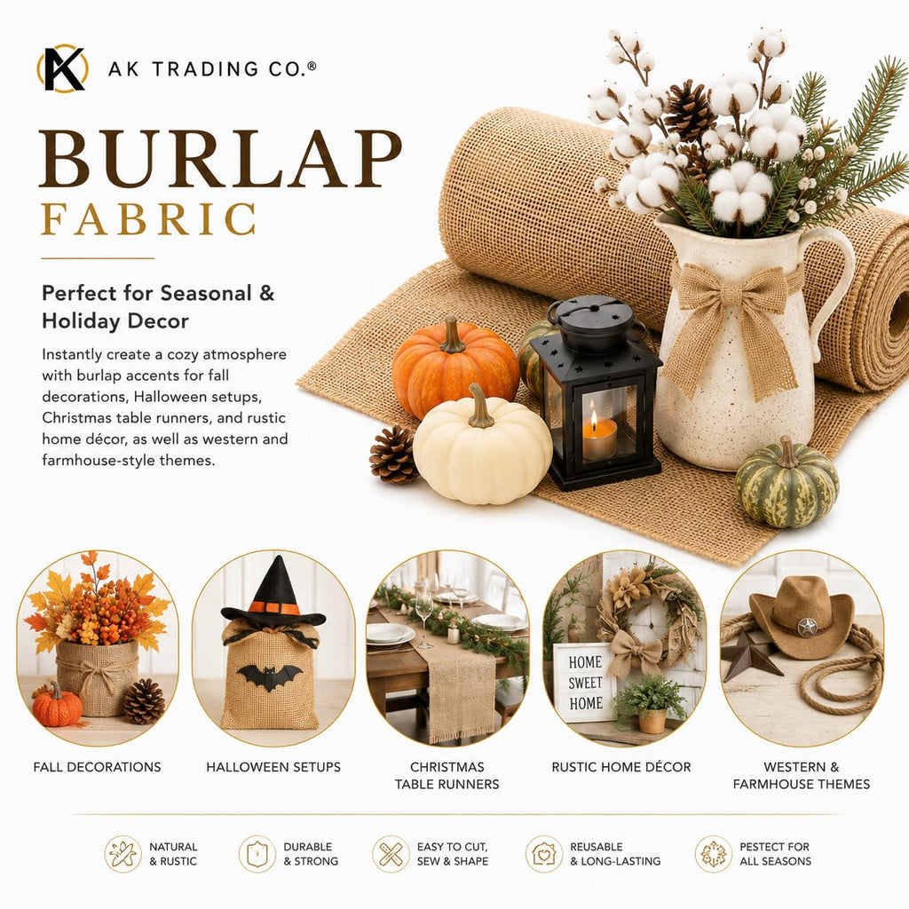 40" Wide x 5 Yards (15 Feet) - Multipurpose Natural Burlap Fabric - for Decorations, Crafts, Home, Weddings, Table