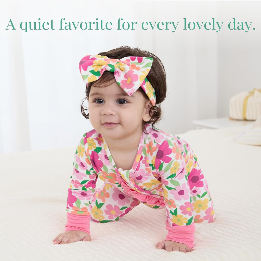Bamboo Viscose Baby Footie with Headband