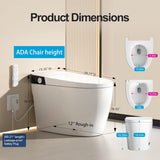 Smart Toilet with Bidet Built In, Modern Tankless Bidet Toilet with Auto Open/Close, Self-cleaning