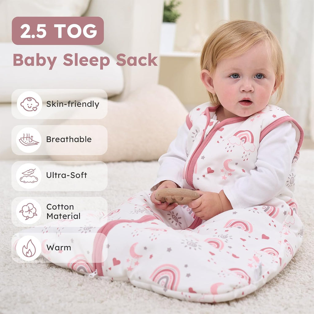 Sleep Sack 2.5 TOG Winter Cotton Wearable Blanket with Way Zipper, Warm Soft Sleeping Bag