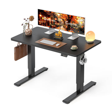 Standing Desk 48x24 Inch Electric Height Adjustable, Black