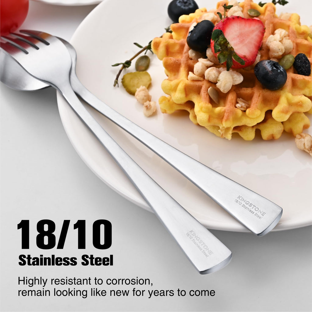 18/10 Flatware set for 4, 20 Piece Matte Stainless Steel Silverware Set