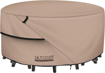 Round Patio Furniture Cover - Outdoor Waterproof Table with Chair Set Cover 108 inch