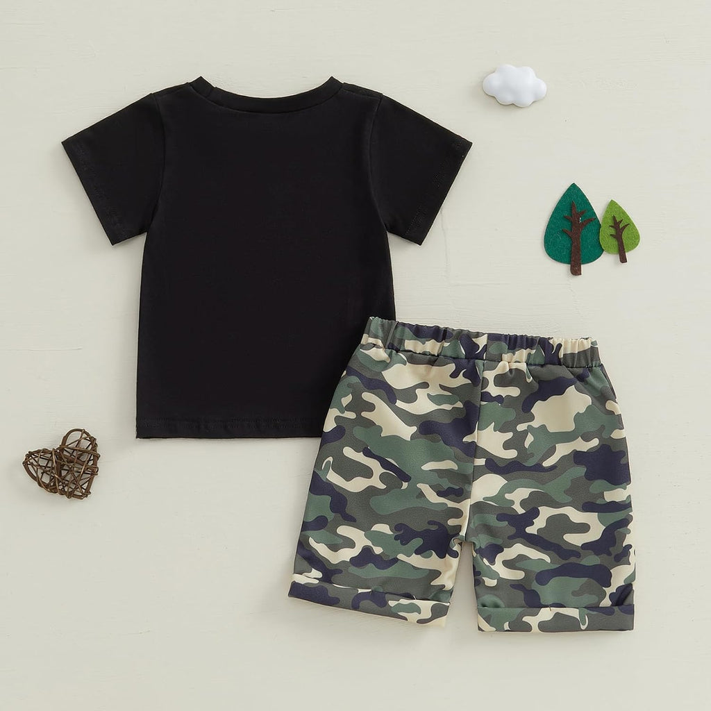 Toddler Baby Boy Summer Clothes Tops Camouflage Shorts 2Pcs Outfits