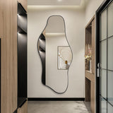 Irregular Mirror Full Length, 67"x31" Asymmetrical Tempered Glass Mirrors, Modern Large Organic Frameless Mirrors