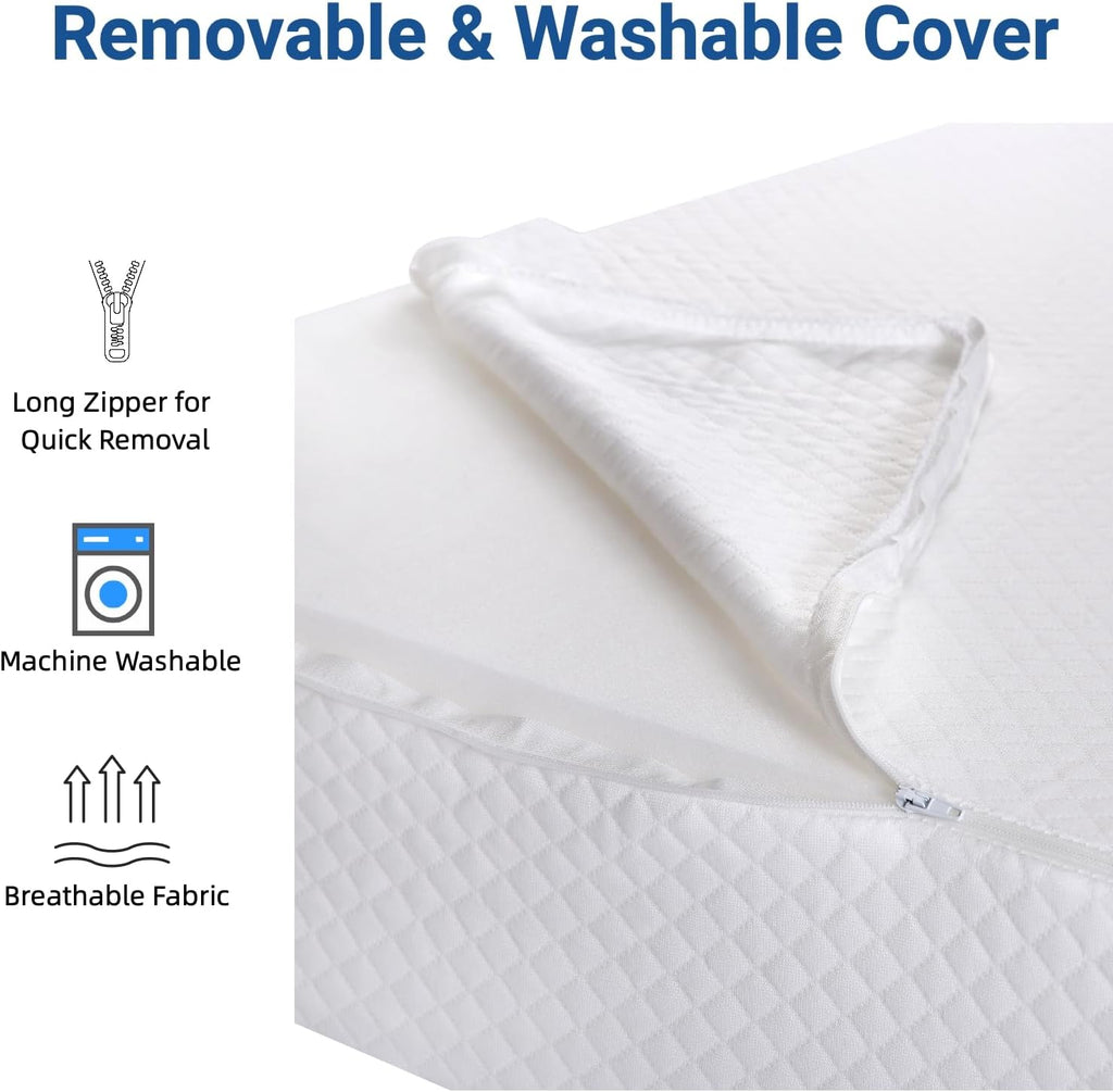 FSA Eligible 31" Extra-Long Wedge Pillow for Sleeping, Reflux,Snoring,White | Full-back support, Gentle upper-body