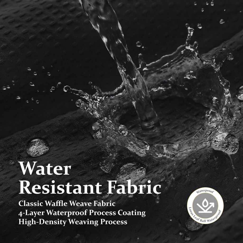 Extra Long Waffle Shower Curtain 256 GSM Fabric 72"x84" Black