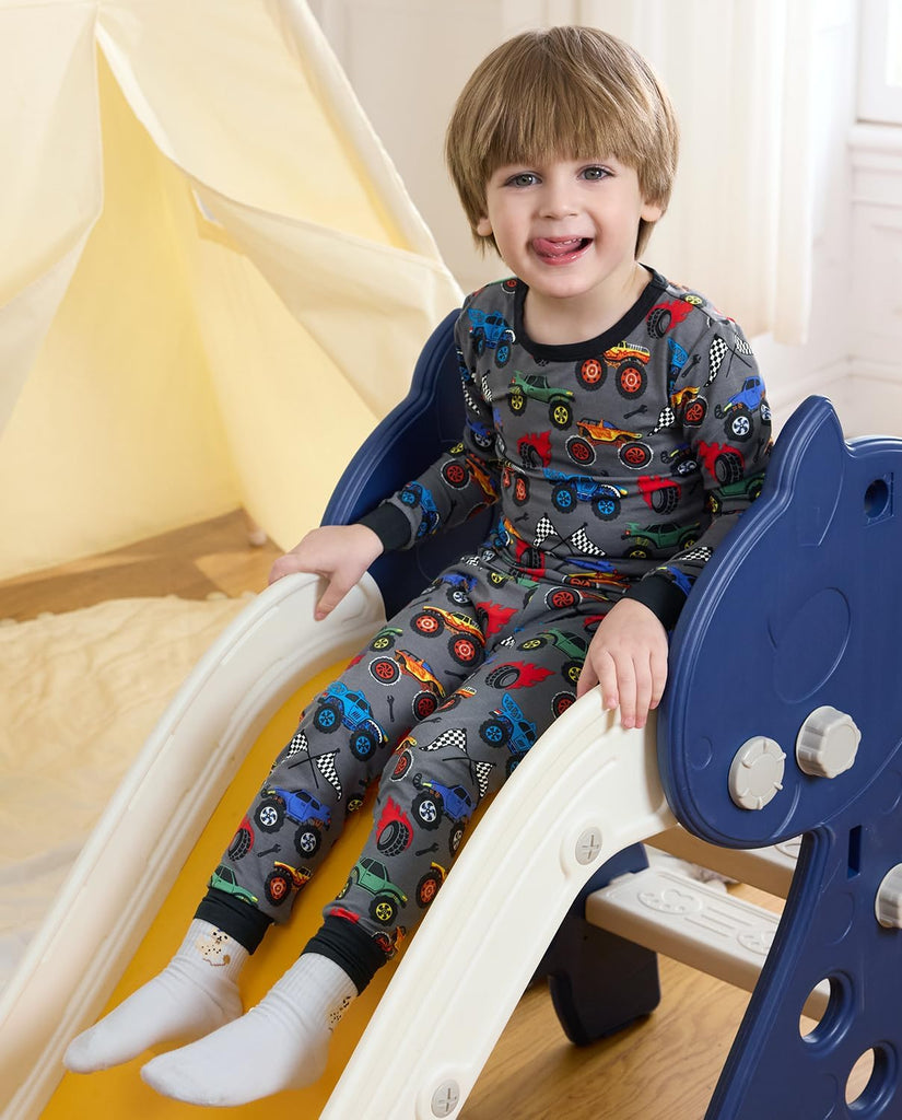 Bamboo Viscose Toddler Kids Pajamas Set, Long Sleeve Boys