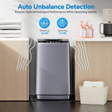 Portable Washing Machine, 7.7LBS Full-Automatic, 10 Wash Cycles, Stainless Steel Drum, Quiet Compact Washer for