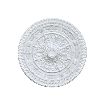 Classic White Round Chandelier Ceiling Medallion and Fan Medallion, 37 Inches