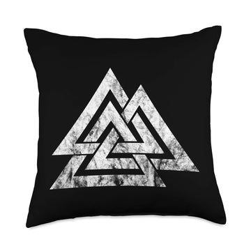 Valknut Symbol Nordic Wicca Viking Odin Sign Norse Mythology Throw Pillow