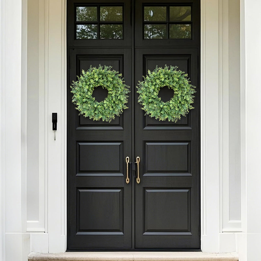 26" Large Artificial Eucalyptus Wreath, for Front Door Decor(Green)