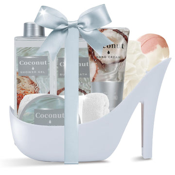Gifts for Women High Heel Gift Set for Women 8pcs Spa Gifts for Womens Tropical Coconut Escape Birthday Gifts for