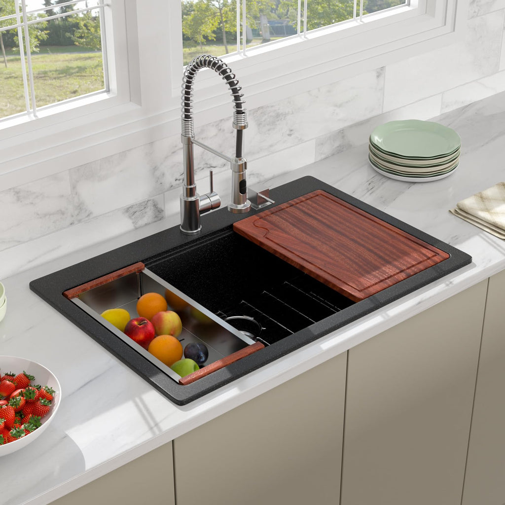 33 Black Granite Composite Kitchen Sink