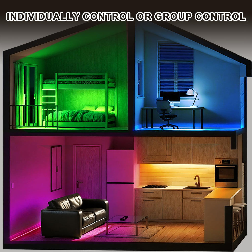 Under Cabinet LED Lighting, Dimmable Under Counter Lights, WiFi Smart Controlled,RGB,12 Inch, Multicolor Linkable