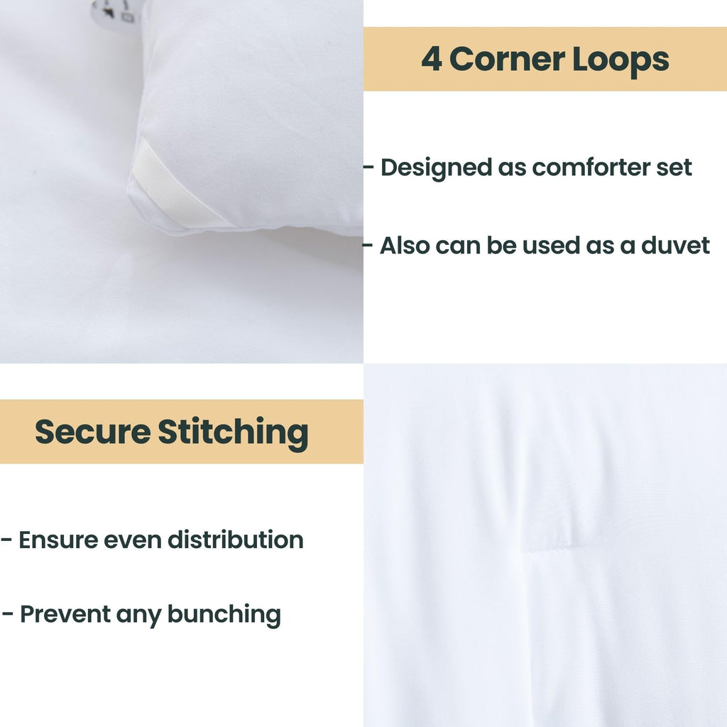 Classic Pure White Comforter King Size, 3 Pieces Boho Comforter Set, Lightweight Solid Bedding Set, All Seasons Soft