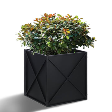 Metal Square Planter Box Tall Planters for Outdoor Plants Modern Heavy Duty with Drainage Holes for Outside Indoor