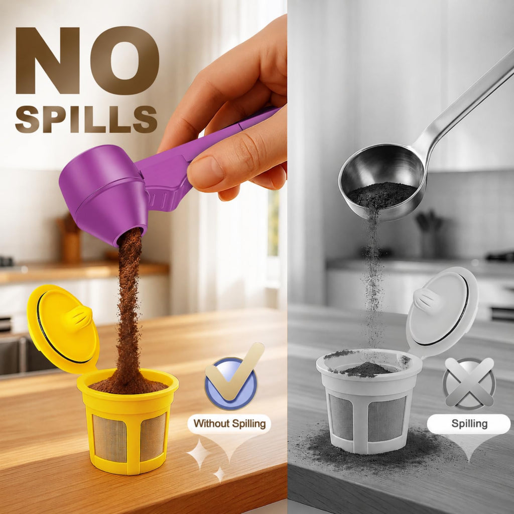 Coffee Scoop with Funnel for Ground Coffee & Protein Powder, 2 Tbsp