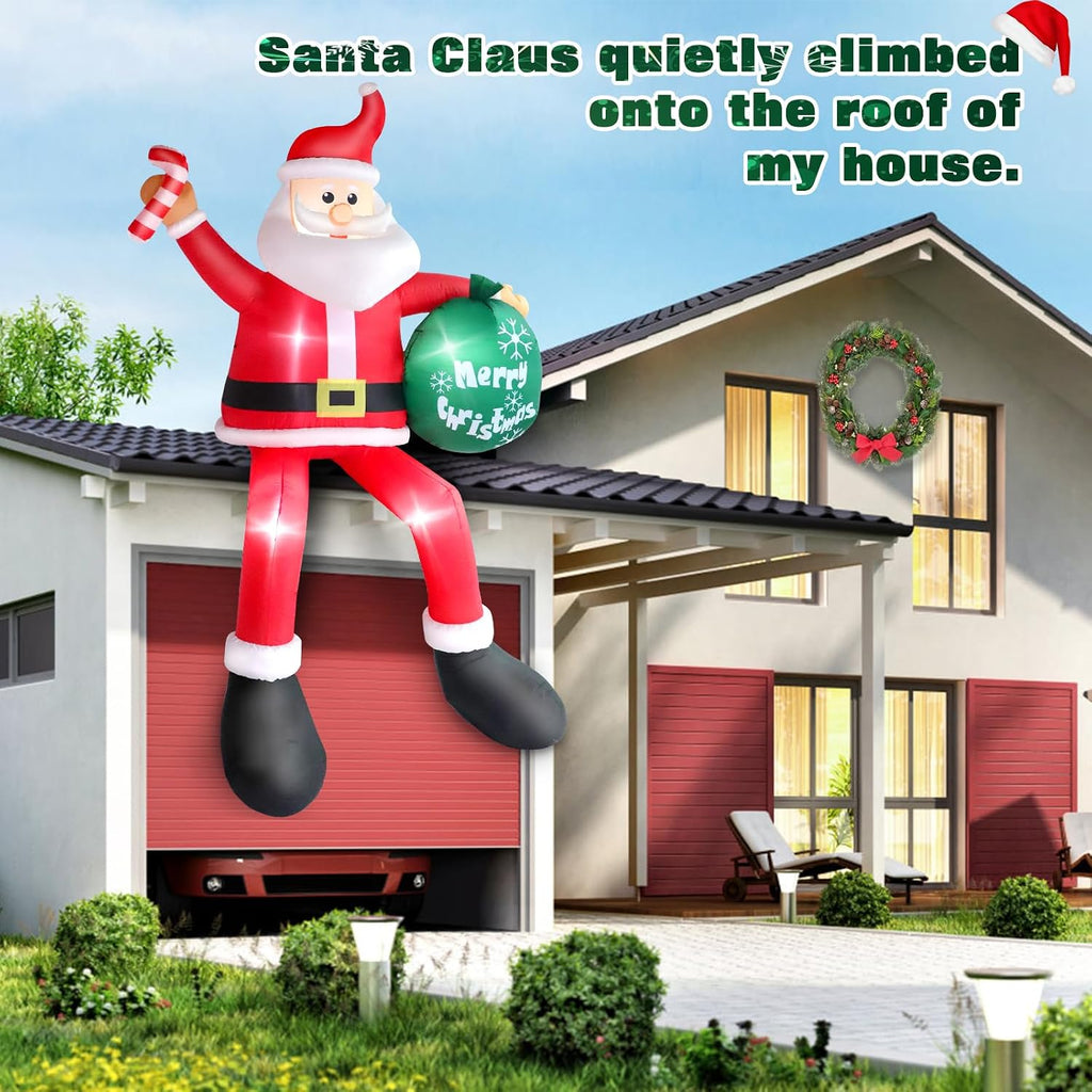 8 FT Christmas Inflatable Sitting Santa Claus Outdoor Decoration