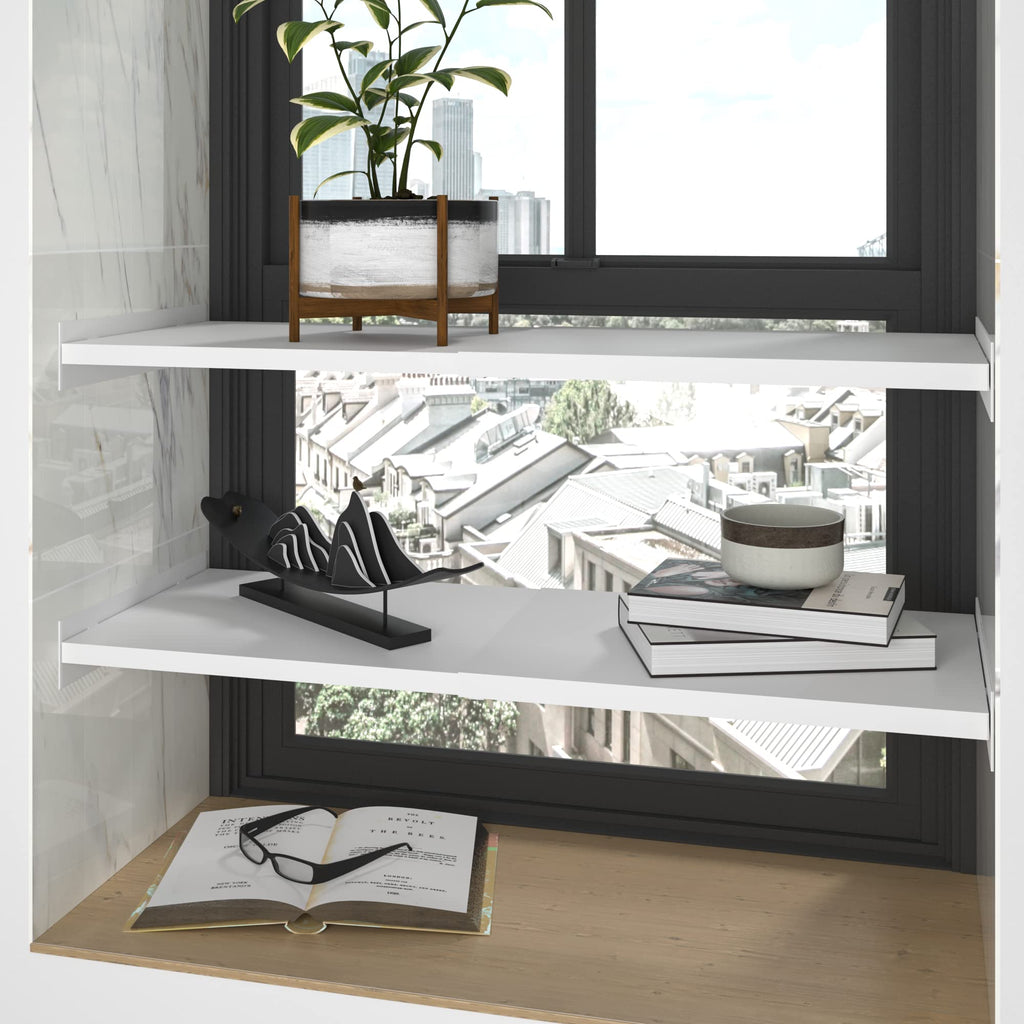 Expandable Closet Shelf Organizer, Adjustable Shelves, Large 2 Pack