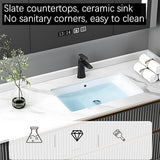 Bathroom Vanity with Sink- Modern Bathroom Vanity with Smart LED Defog Mirror Cabinet ? Multi Storage Space