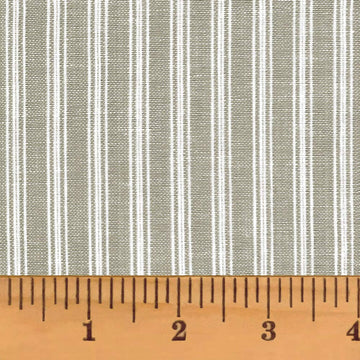 Magnolia Gray Ticking Stripe Homespun Cotton Plaid Fabric by - Sold by The Yard