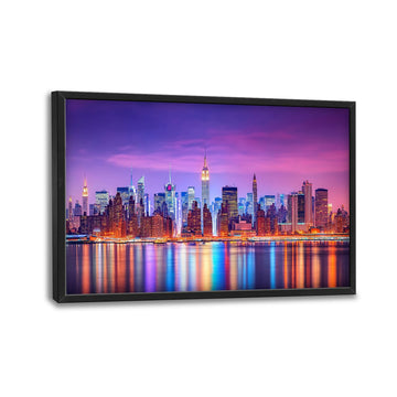 NYC Skyline Large Wall New York City Framed Wall Decor Modern Cityscape Canvas Painting Pictures Artwork Bedroom