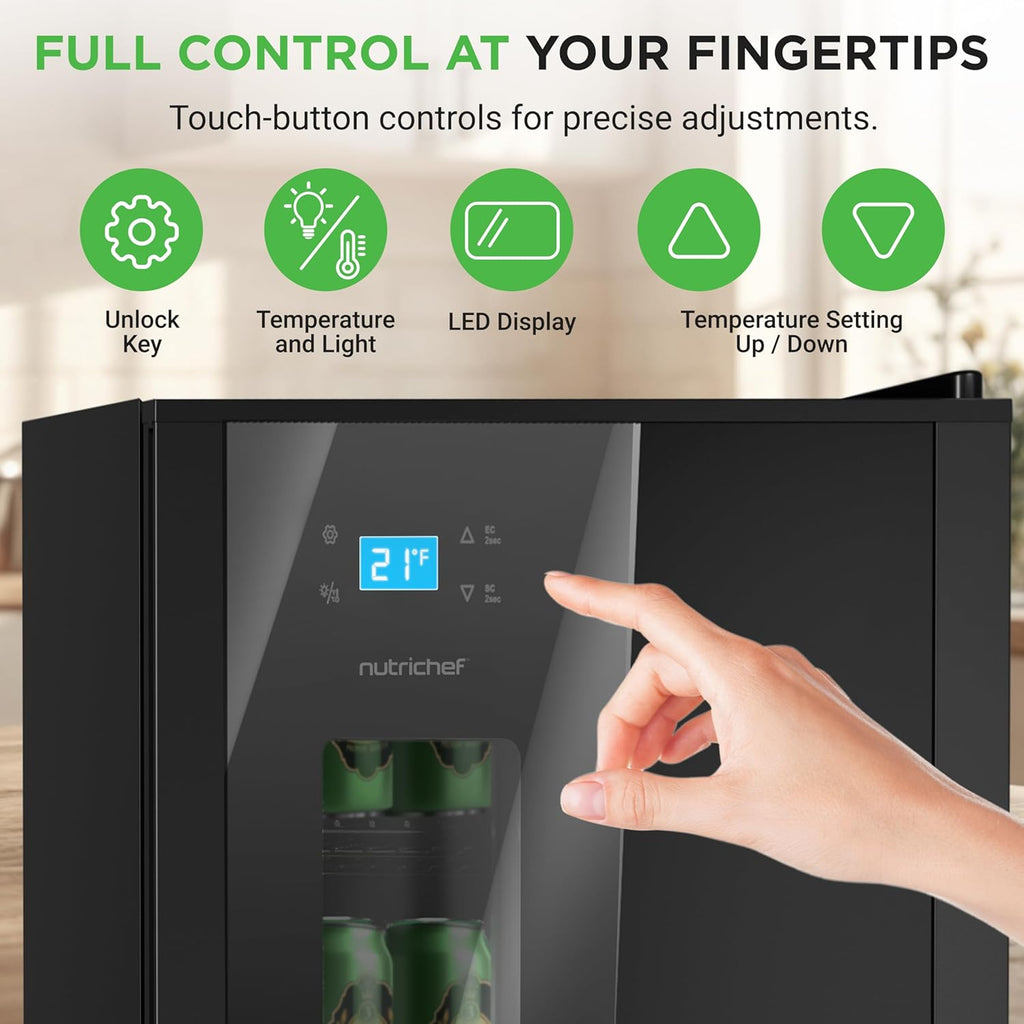 Beer Fridge 108 Can Capacity | Freestanding Beverage Refrigerator with Glass Doo