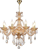 8-Light Amber Crystal Chandelier, K9 Crystal Modern Luxurious Crystal Candle Pendant Light, Luxury Crystal Ceiling Light Fixtures for Living Room, Kitchen, Dining Room (8 Lights) A110-B0CRHFB121
