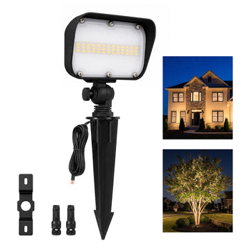 Low Voltage Landscape Flood Light, 20W 12V, 3000K Black, 1 Pack