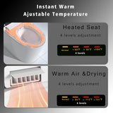 Compact Smart Toilet with Built-In Bidet for Small Bathrooms, Auto Flush, LED Night Light, Heated Seat, Warm Air Dryer