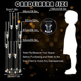 10PCS 8 Arm Acrylic Candelabra Candle Holder,Tall Clear Candlestick Holders with Shade for Tables Party Grand Event