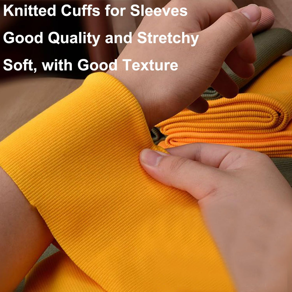 Soft Cotton Ribbing Fabric for Cuffs Collar and Waistband Stretch Rib Knitted Fabric for Sewing Jackets Coats (Red