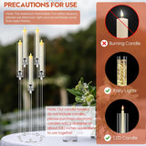 4 Set 5 Arm Acrylic Candle Holder, Mjkeomo 34.6'' Tall Candelabra Centerpieces for Tables Clear Candlesticks Holder