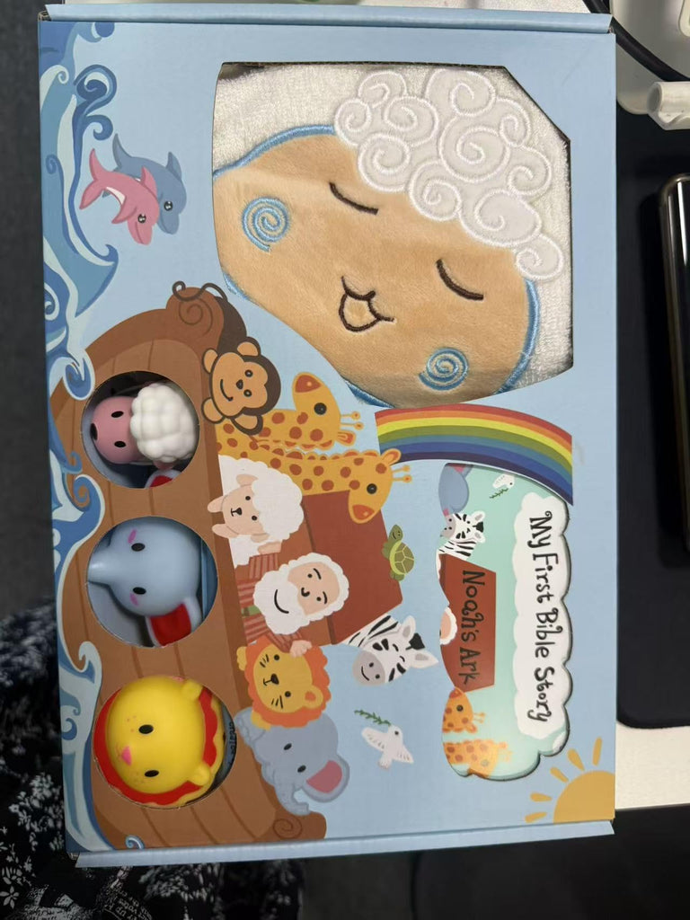 My First Noahs Ark 7 pcs Baptism Gift Set, Dedication, Christening and Baptism Gifts for Boys and Newborn Baby