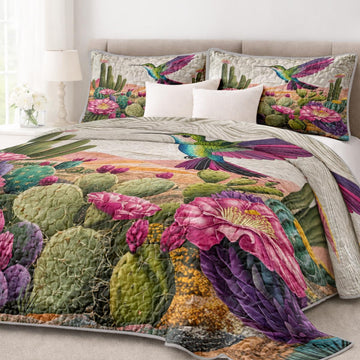 Cactus Hummingbird Quilt Set