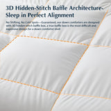 Goose Feather Down Fiber Comforters Twin, Extra Fluffy White Duvet Insert, Ultra-Soft, Breathable