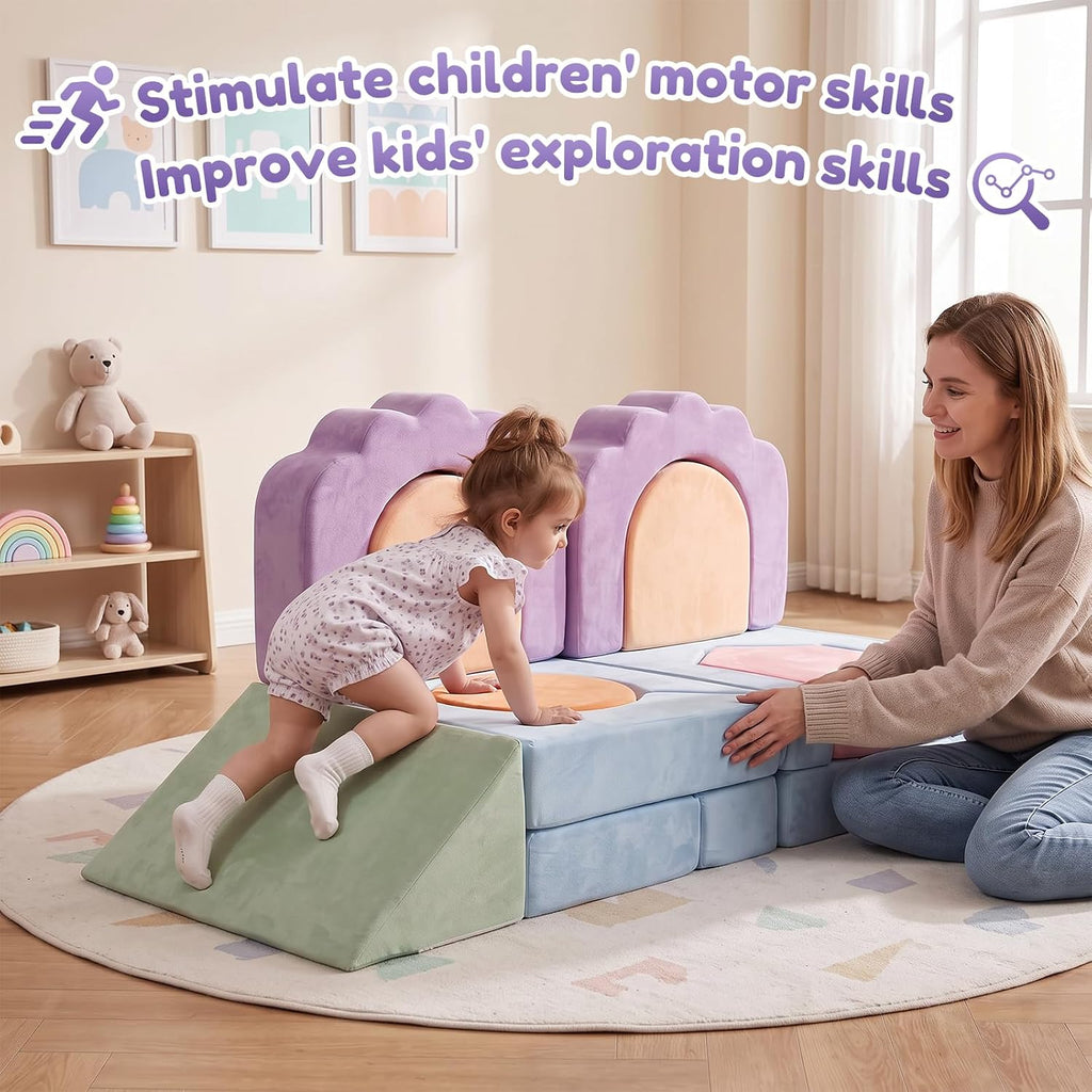 Foam Climbing Toys for Toddlers, 13pcs Soft Play Climbing Blocks