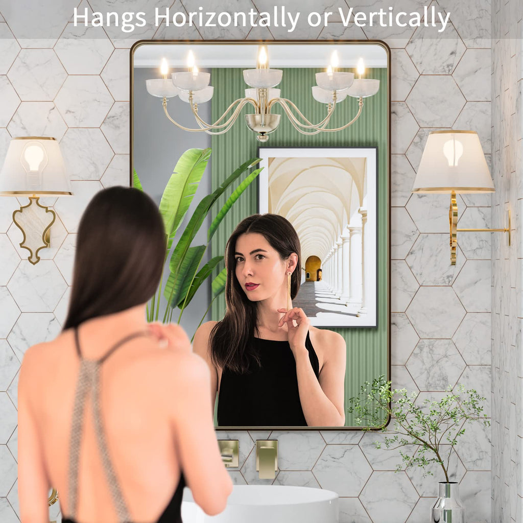 24"X32" Bronze Bathroom Mirror for Vanity