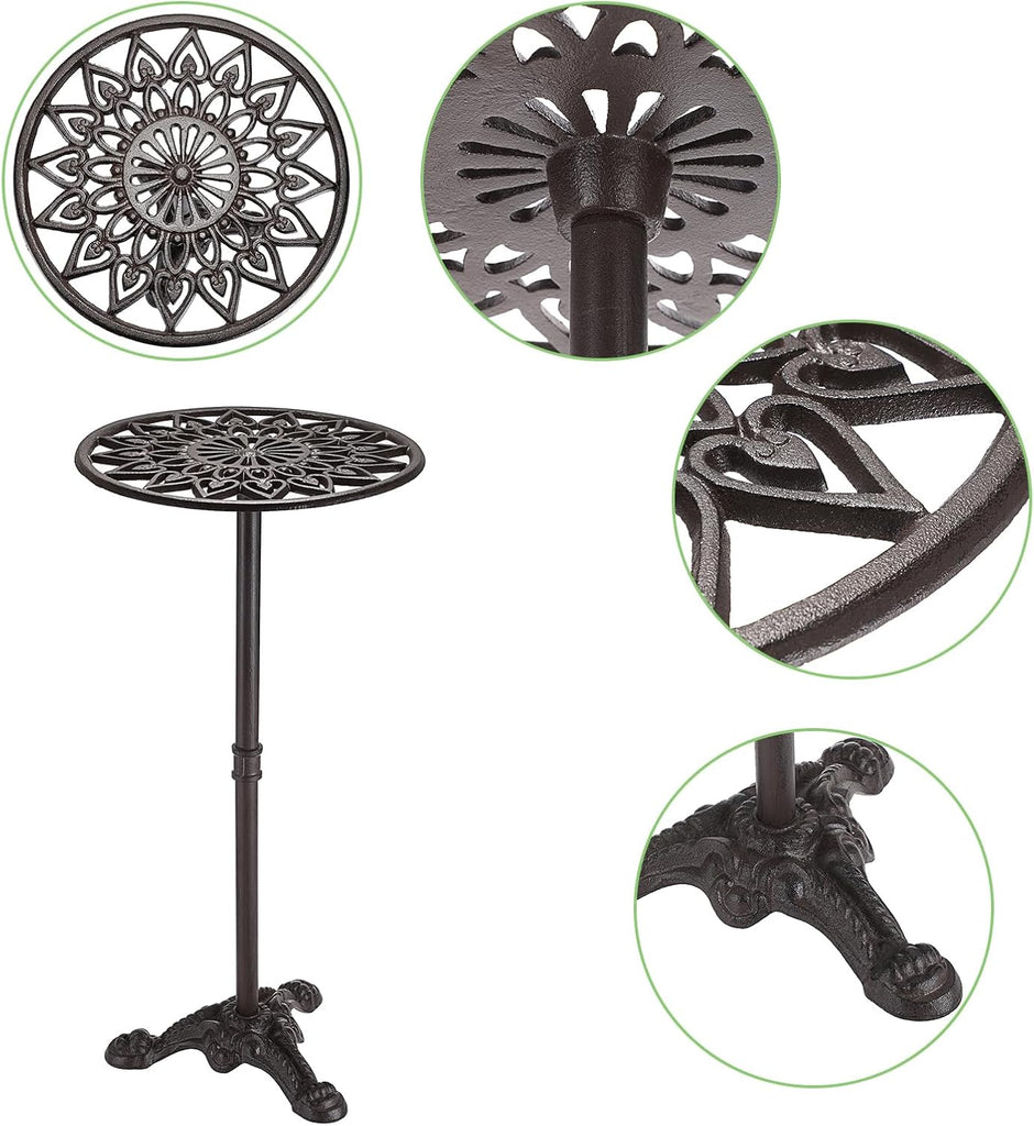 Cast Iron Tall Plant Stand Indoor Single Metal Plant Stand Heavy Duty | Outdoor Wrought Iron Plant Stand, Vintage