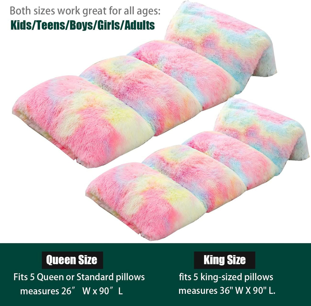 Velvet Floor Pillows,Faux Fur Tie Dye Pillow Bed Floor Lounger Cover,Sleeping Mat for Girls Teen Toddler,Pillow