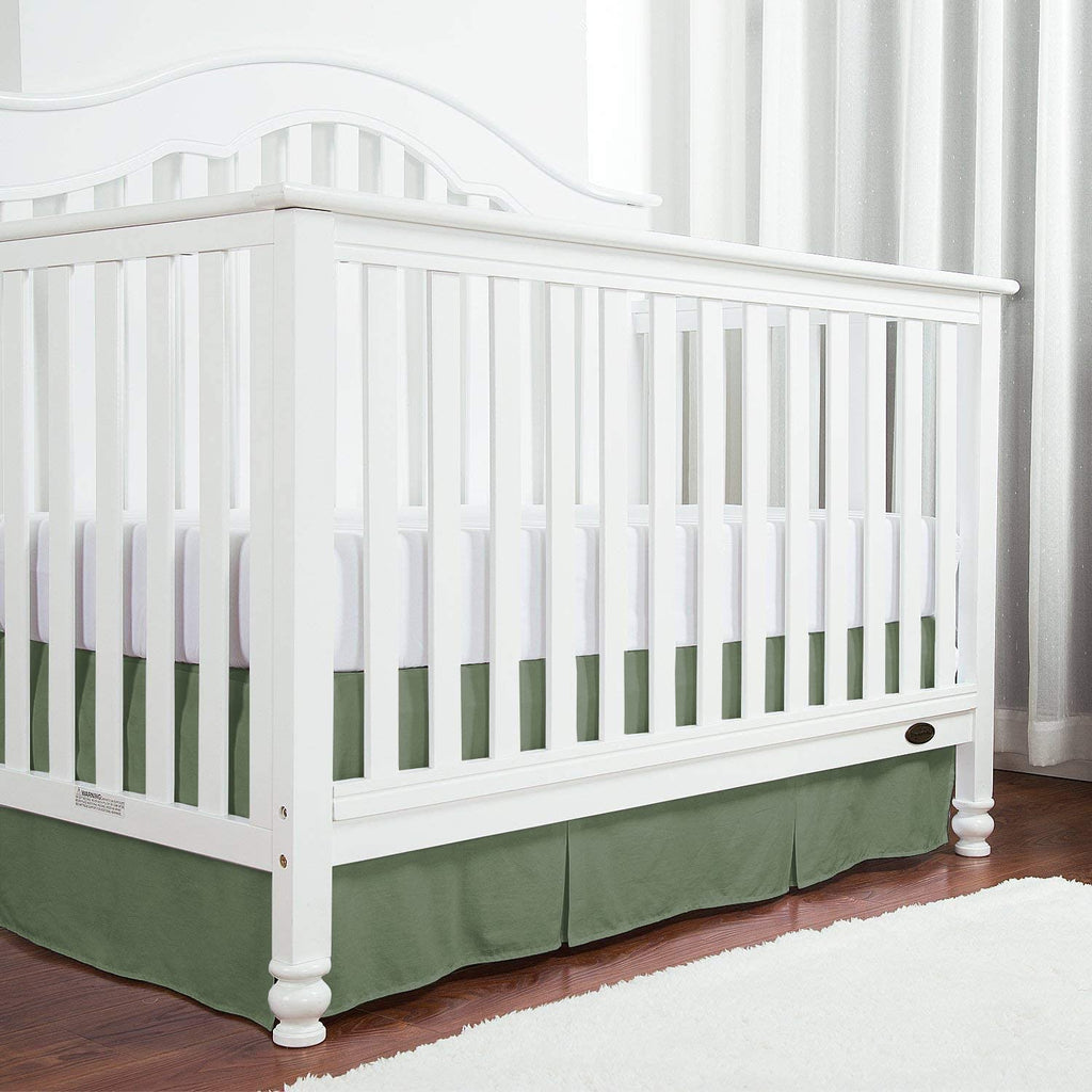 Box Pleated Crib Bed Skirt Premium 100% Cotton 800 Thread Count Nursery Crib Toddler Bedding Crib Bedskirt for Baby