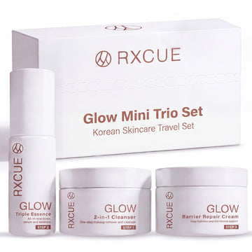 K Beauty Korean Skin Care Travel Set, Glass Skin 3 Step Gift Set for Women