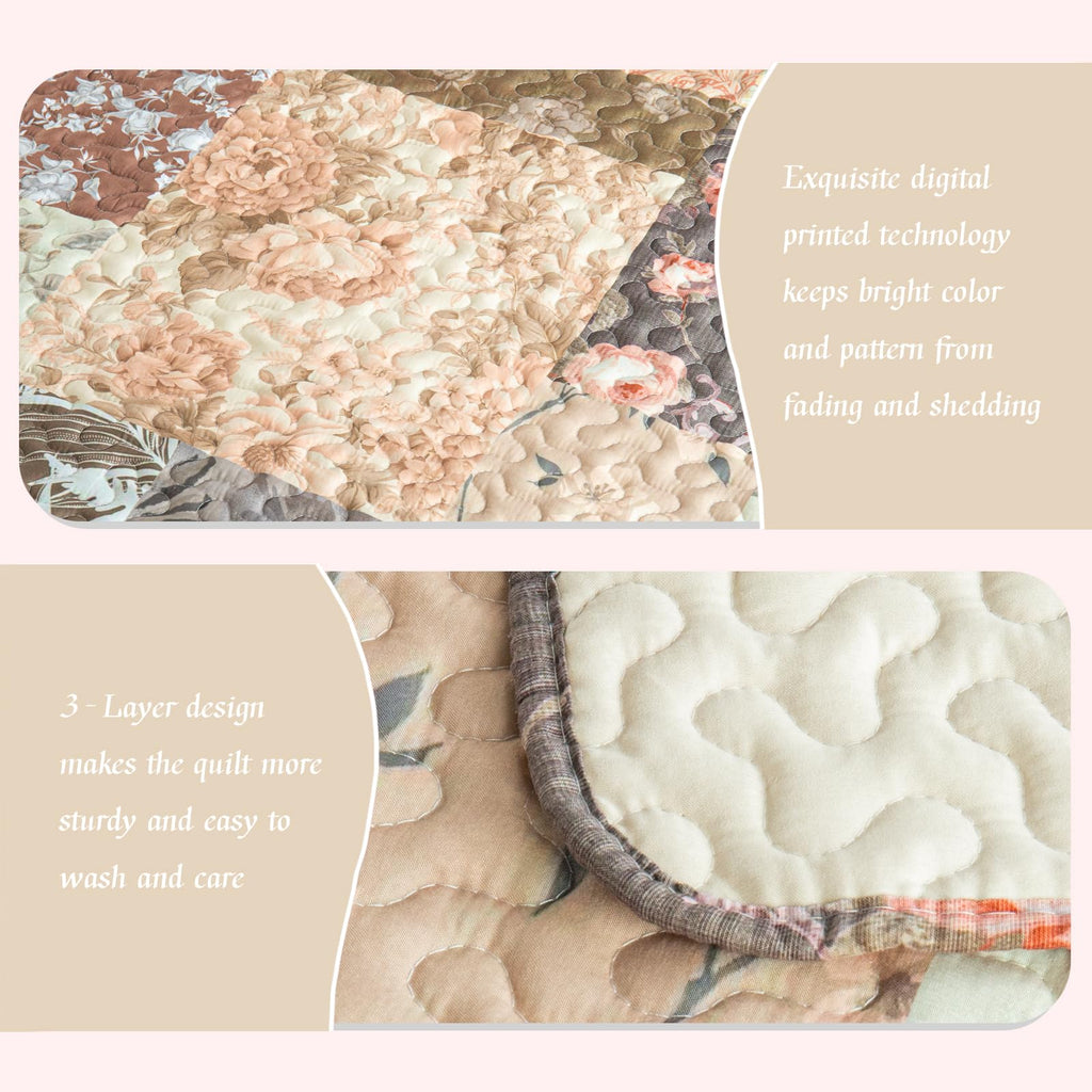 Quilt Set, Extra Soft Floral Bedspreads
