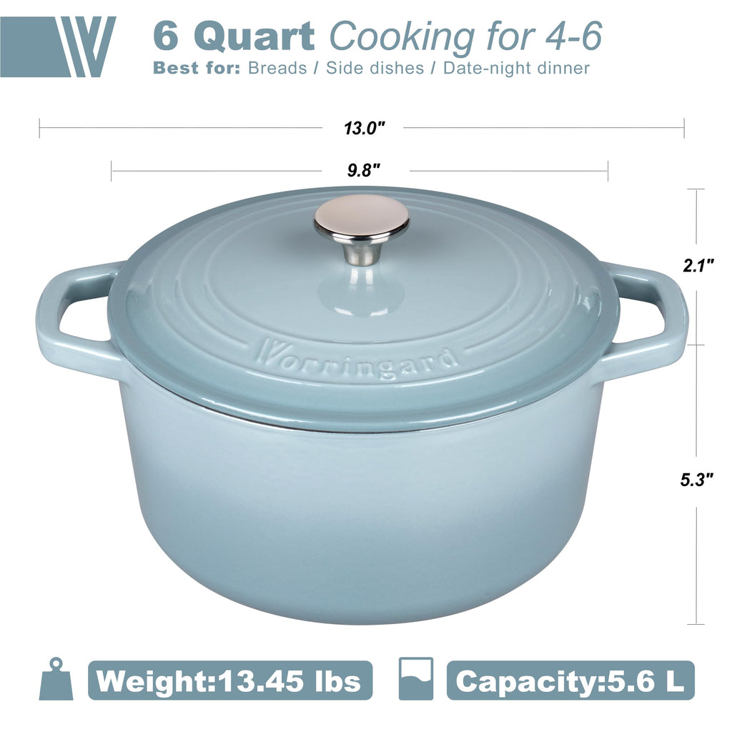 Enameled Cast Iron Dutch Oven Pot with Lid, for Bread Baking, Round Bread Oven- include Sourdough Bread Baking