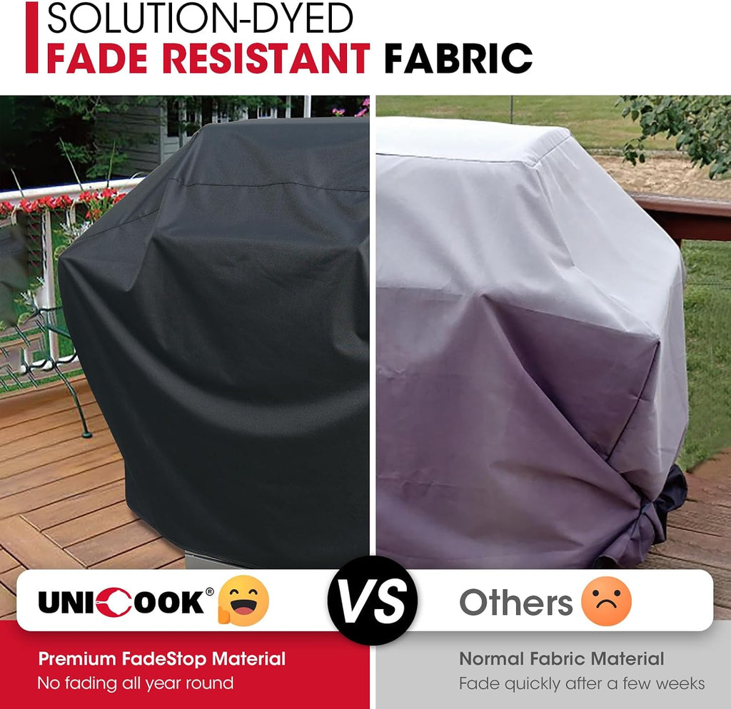 Grill Cover 55 Inch for Outdoor Grill, Heavy Duty, Waterproof, Fade Resistant, BBQ Cover with Handles/Straps/Air