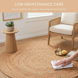 WeWove Handcrafted Jute Braided Rug 6 Feet Round - 100% Natural Jute Area Rug - Rustic Farmhouse Boh
