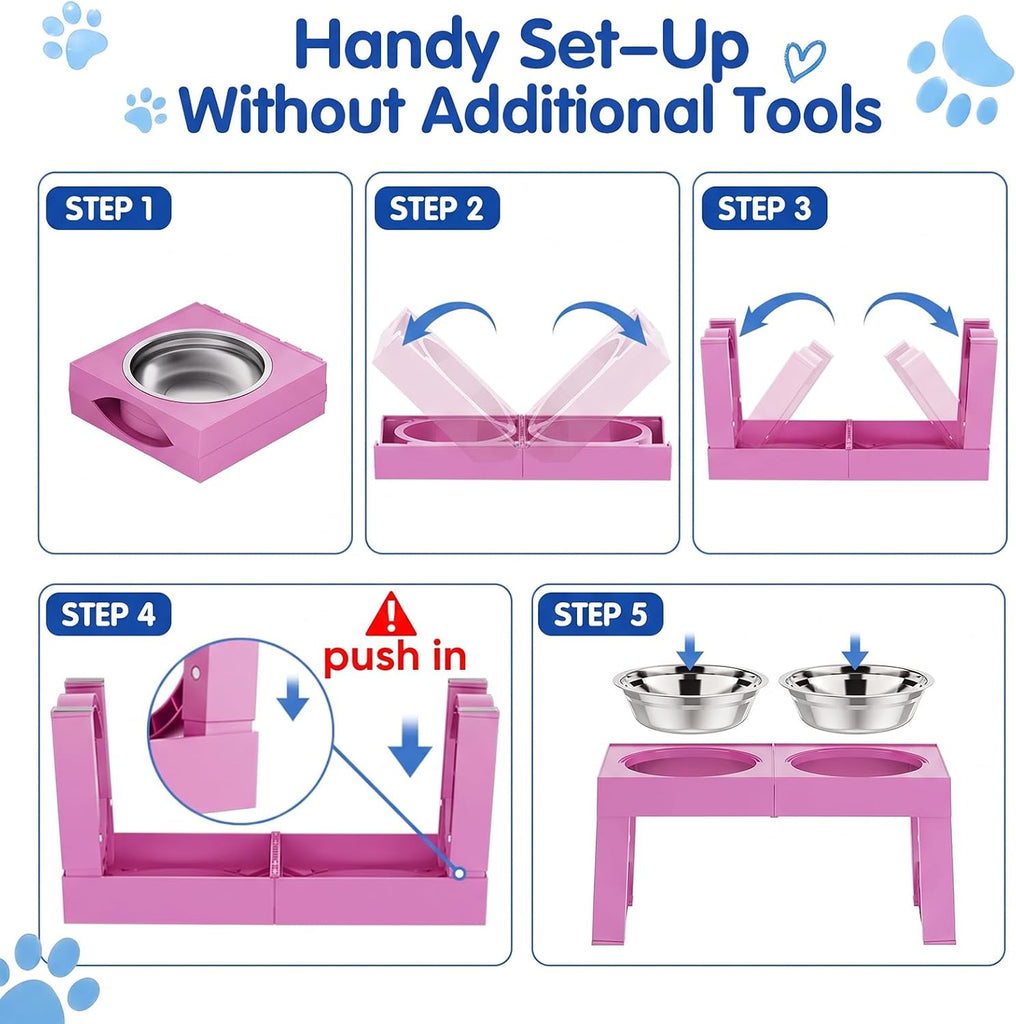 Elevated Dog Bowls Large Breed Raised Dogs Bowl Stand Large/Medium Sized Dog Stainless Steel Food Water Bowl Stands 5